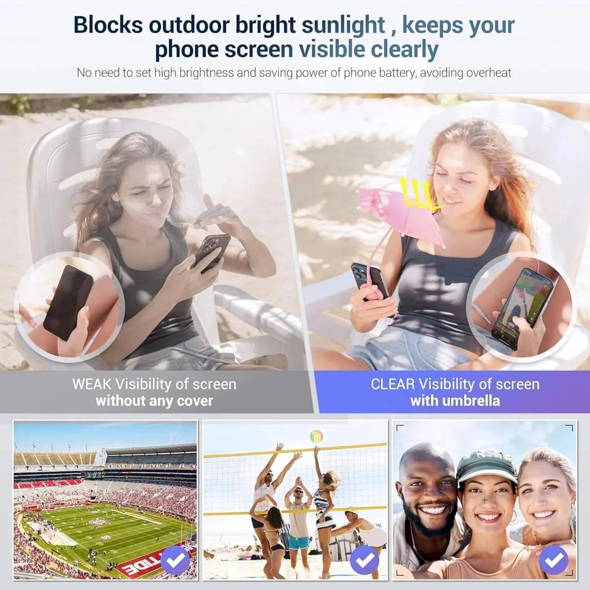 Magnetic Phone Sun Shade Umbrella – Adjustable Anti-Glare Screen Shield