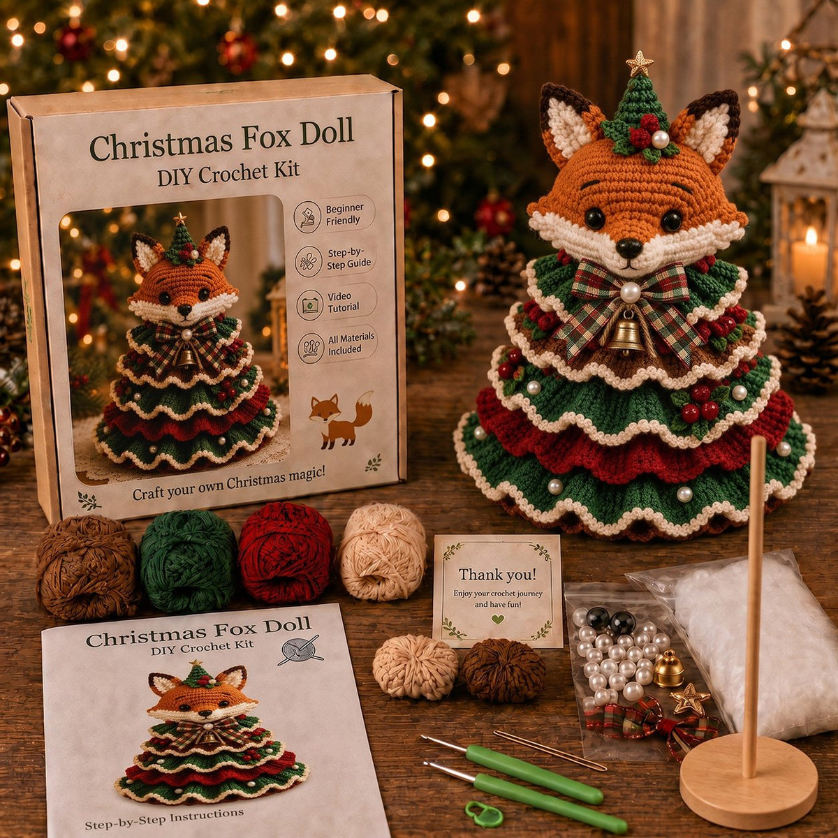 🎉🎄 Crochet Animal Christmas Tree DIY Kit