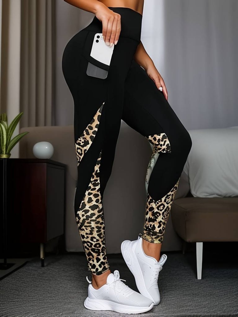 Women's High-Waisted Leopard Sports Leggings
