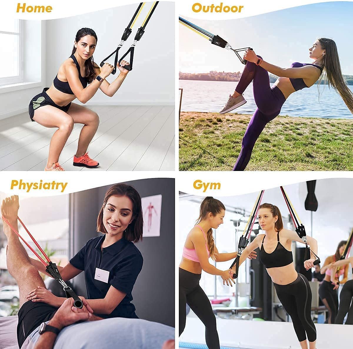 🎉🏋️‍♂️ 11-Piece Fitness Resistance Bands Kit – For Strength, Weight Loss & Home Training