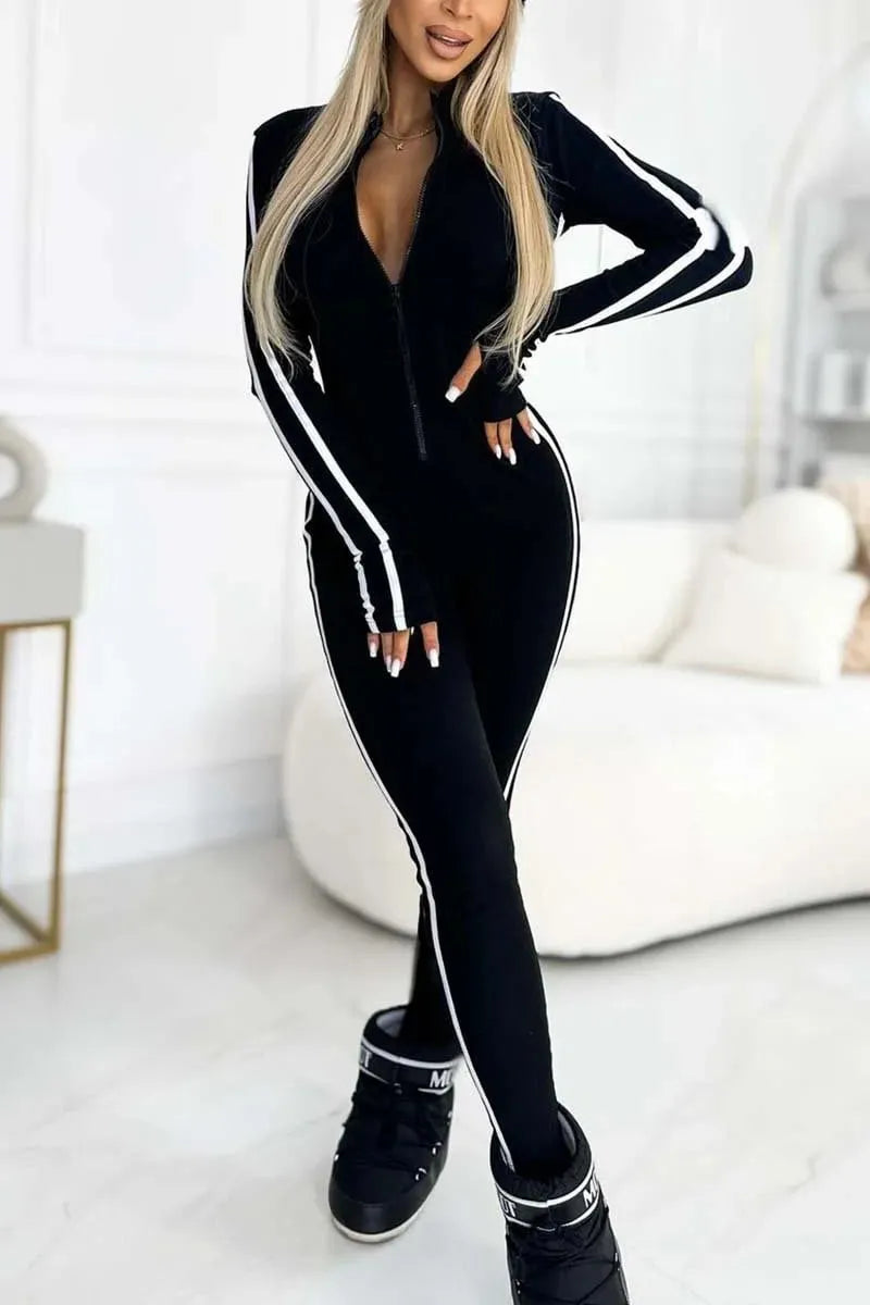 💃Women's Slim Fit Side Web Half-Zip Jumpsuit (🔥Same as in the video)
