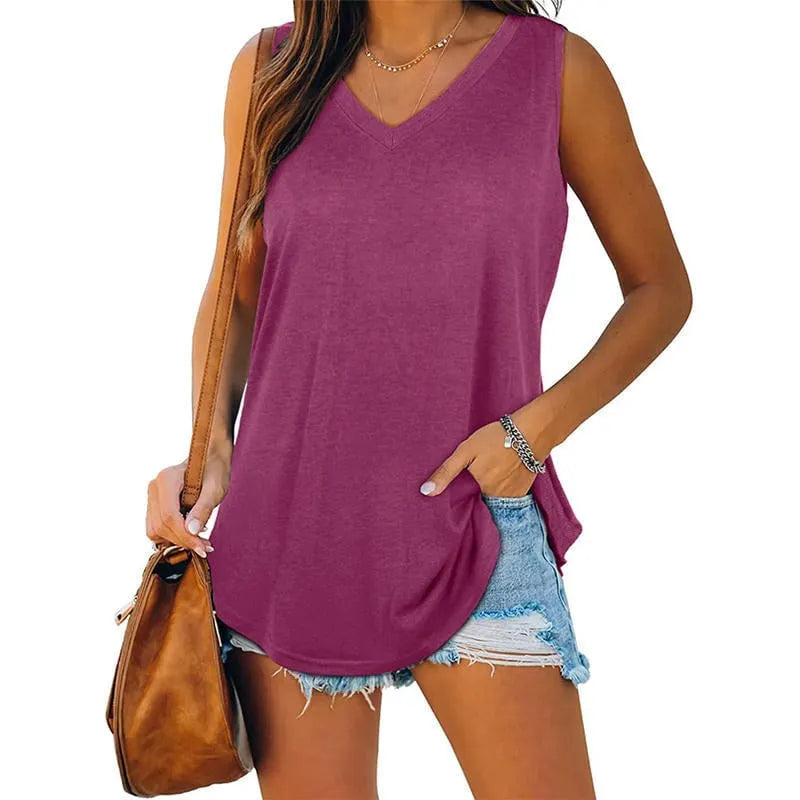 🔥HOT SALE 49% OFF🔥Summer V-Neck Solid Color Vest