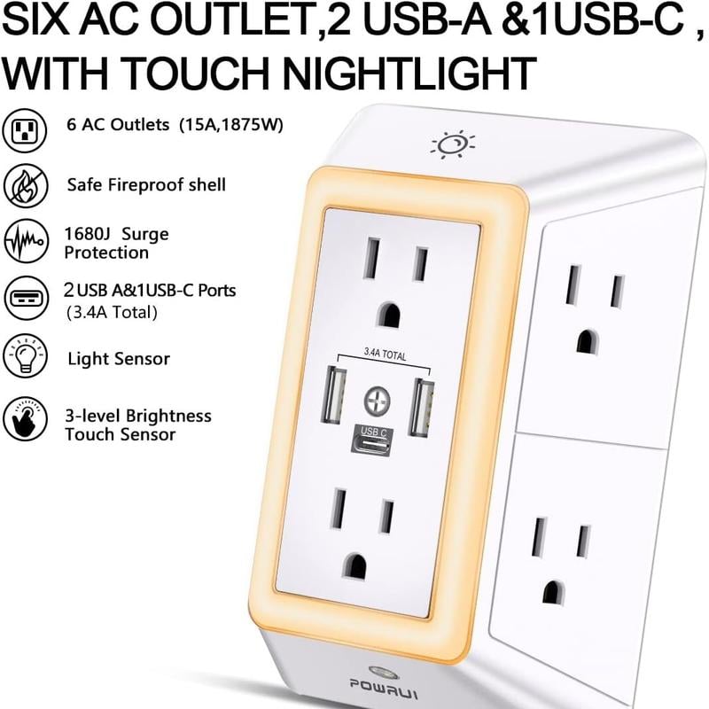 ✨LAST DAY ONLY 50% OFF🔥 Multi Plug Outlet Surge Protector