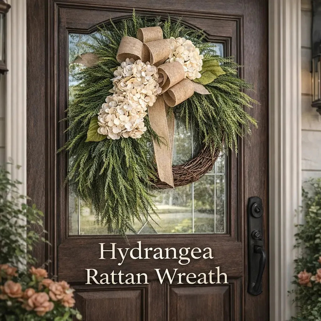 🔥HOT SALE🔥🌸Handcrafted Hydrangea Wreath – The Perfect All-Season Front Door Decor