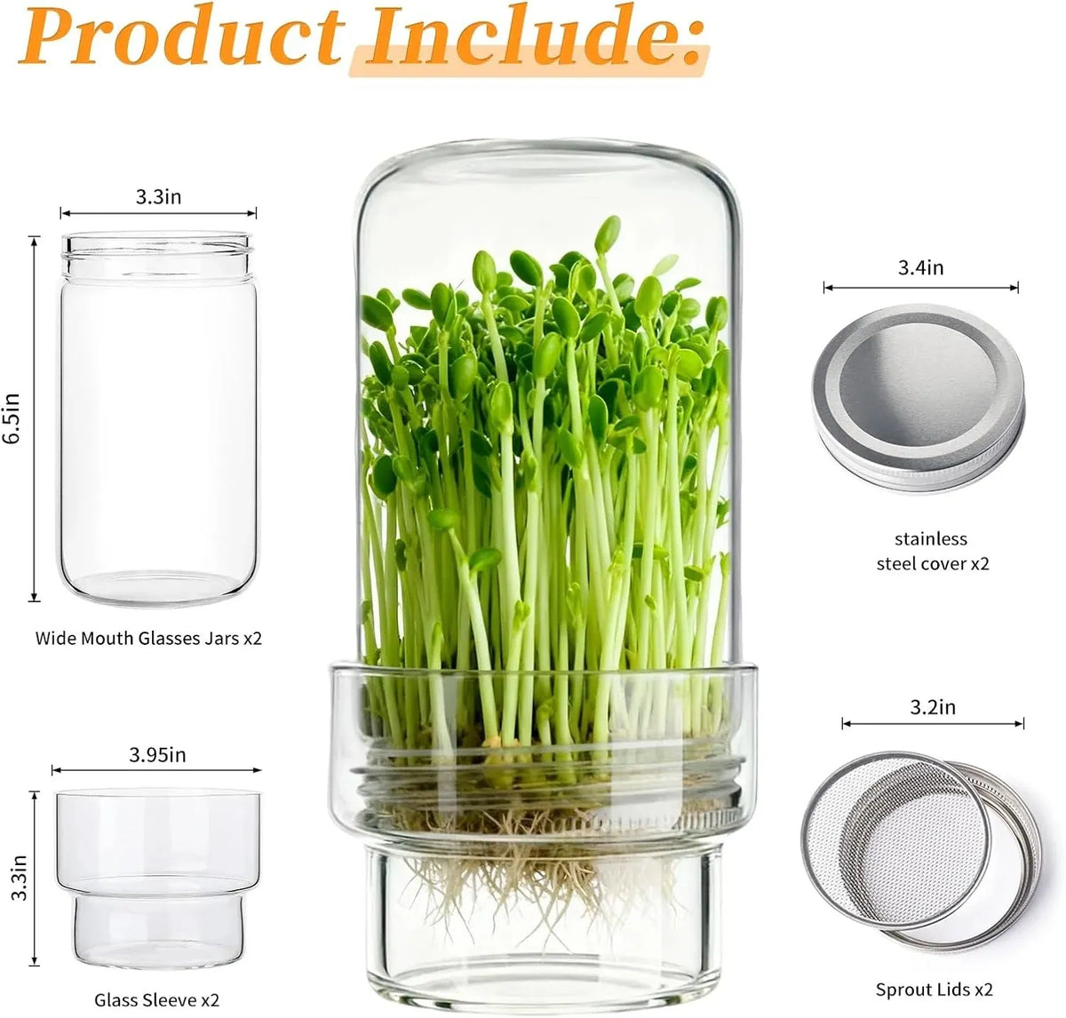 🔥HOT SALE🔥🌱 Upgraded Sprouting Jar Kit – Fresh Healthy Sprouts in Days ✨