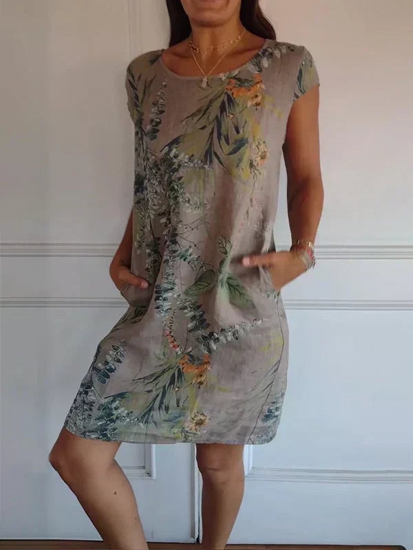 🌸🌸 Casual Printed Dress with Pockets