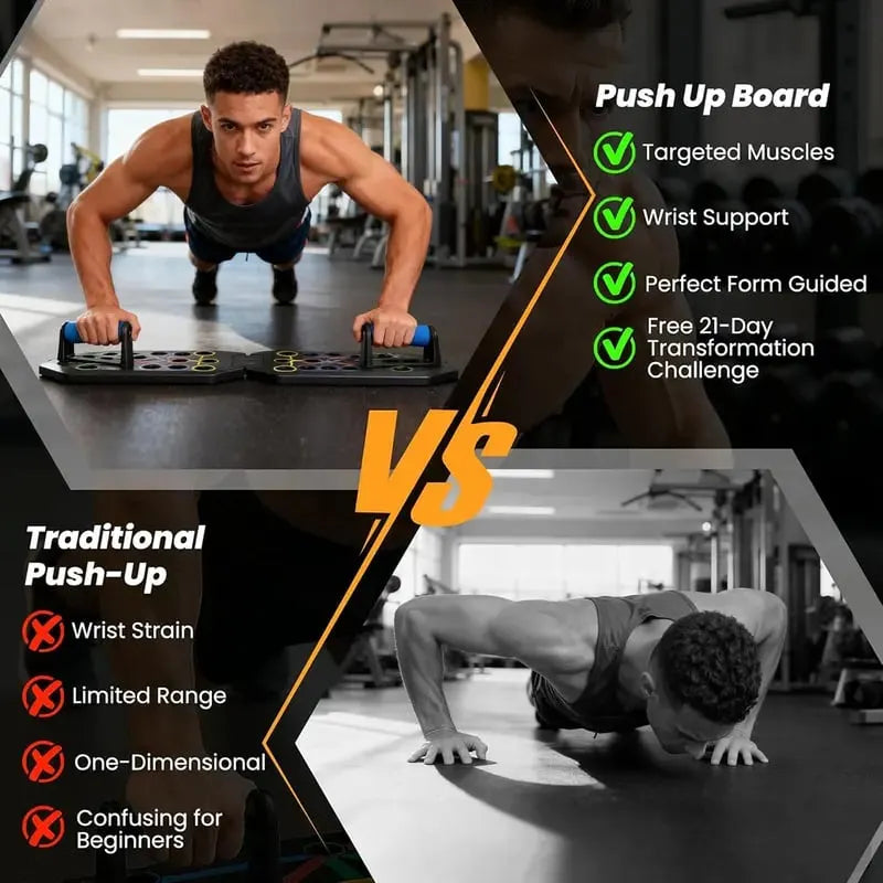 🔥HOT SALE🔥Enhanced Push-up Board Fitness Kit with 30 Holes-Portable Home Exercise Equipment