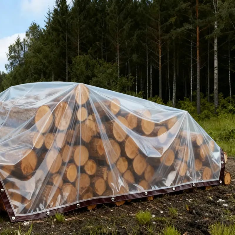 🔥HOT SALE🔥💥🏆Clear Waterproof PE Tarp, Transparent Outdoor Cover with Metal Grommets🌂