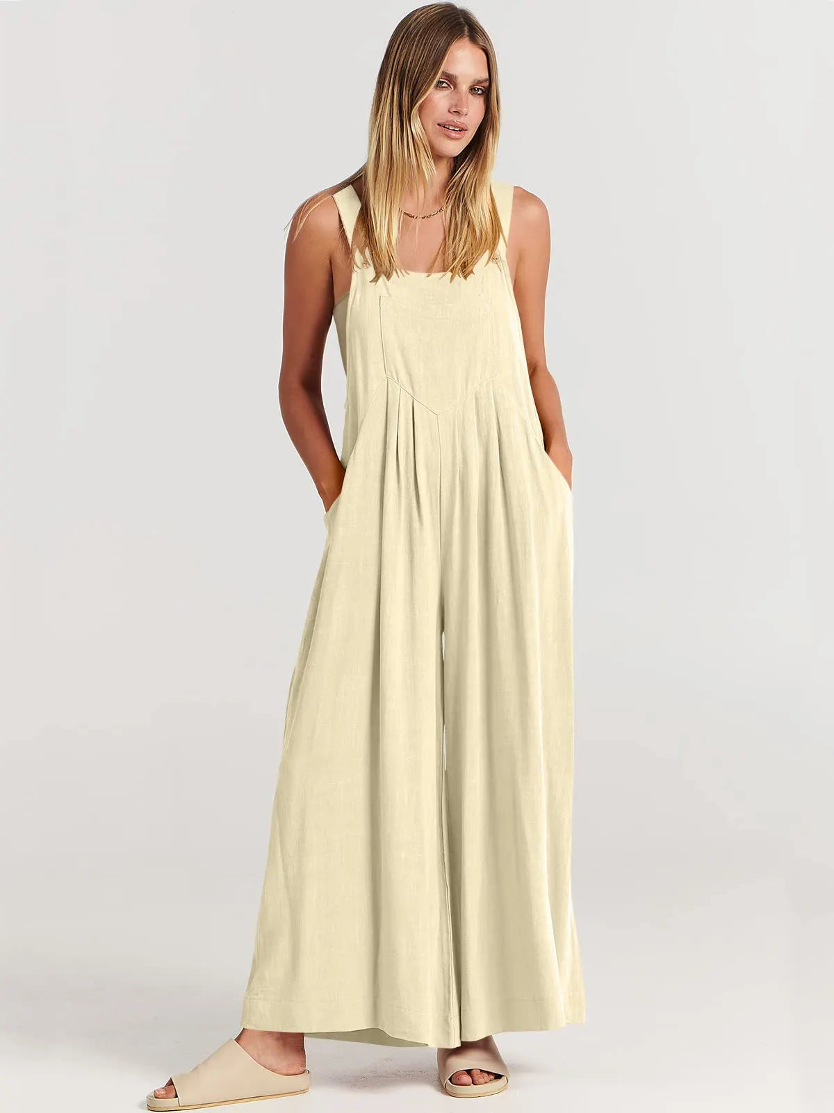 ❤️Buy 2 Free Shipping-Women's Sleeveless Wide Leg Jumpsuit with Pockets