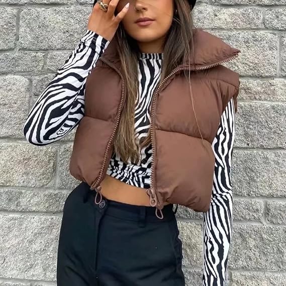 Women's Winter Warm Outerwear Puffer Vest Padded Gilet