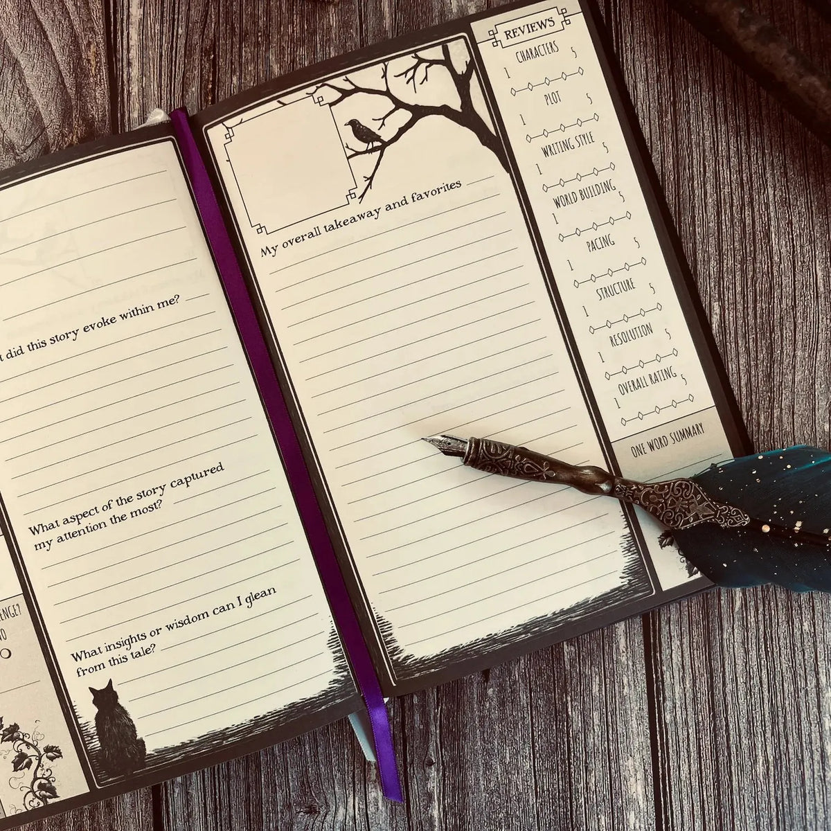 🔥Last Day 49% OFF - 📖The Essential Reading Journal: Waiting for the Night Edition(📚Hardcover & Durability Line)
