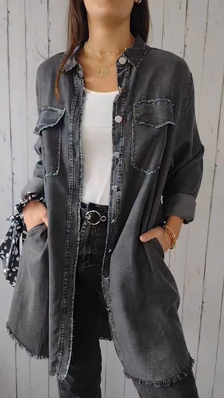 Denim Comfortable Long Coat Shirt (Buy 2 Free Shipping)