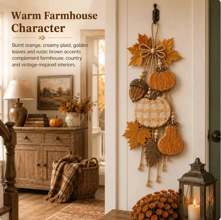 🎉 Rustic Harvest WoodenDoor Hanger