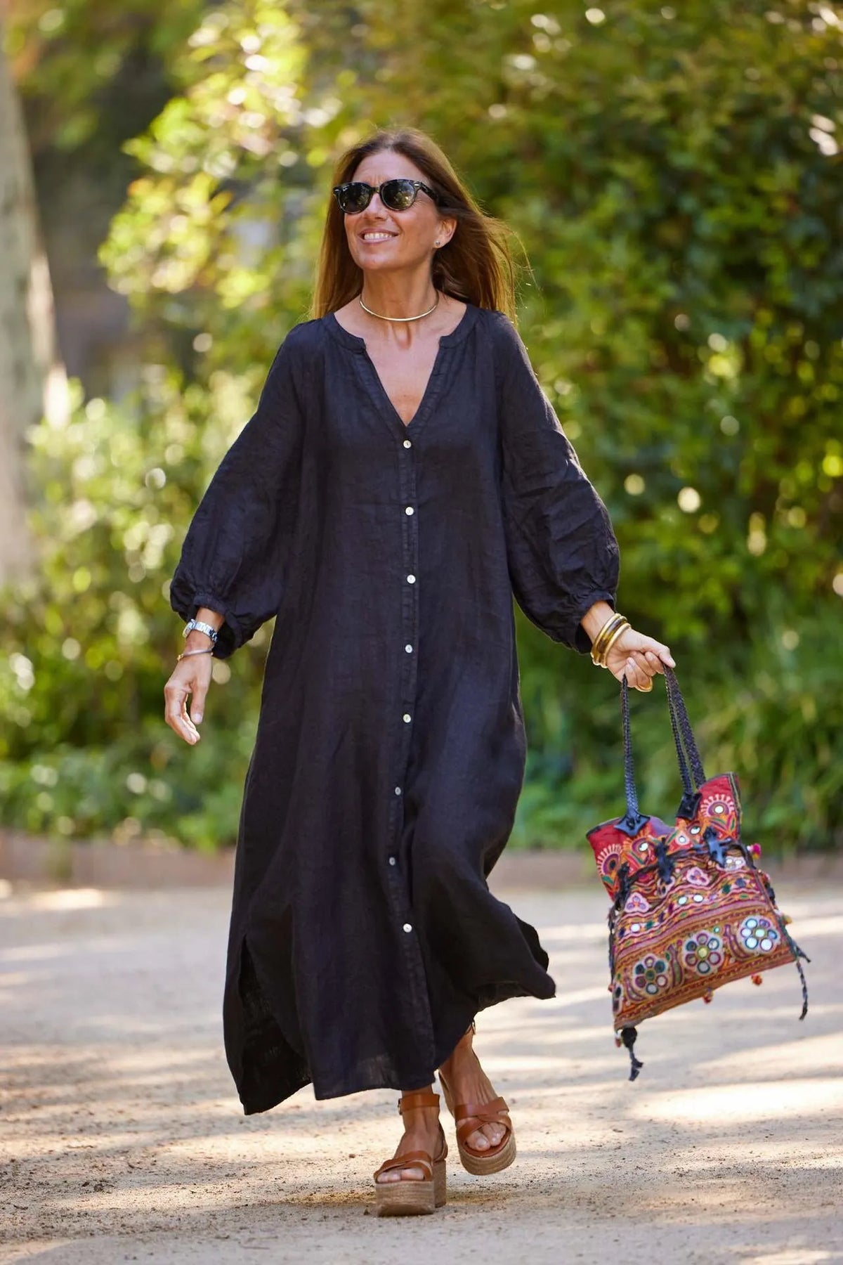 🌸Women’s Minimalist Cotton Linen V-neck Long Dress (Buy 2 Free Shipping)