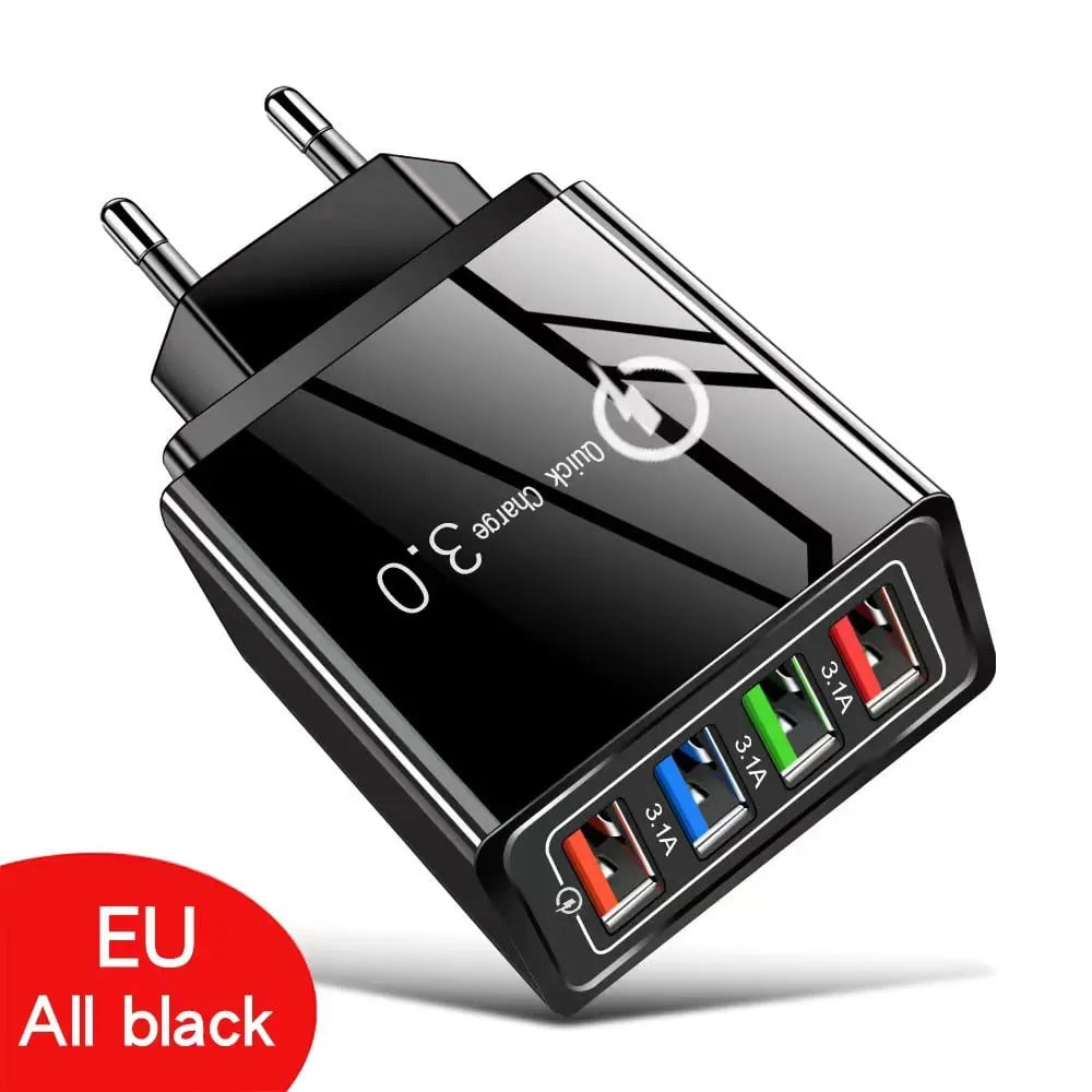 🎉Four-Port Travel Charger for Extended Phone Battery Life