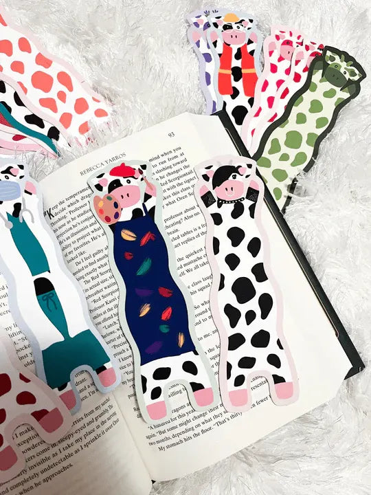 🔥LAST DAY BUY 5 GET 5 FREE - 🐄📚✨Wavy Cow Bookmarks