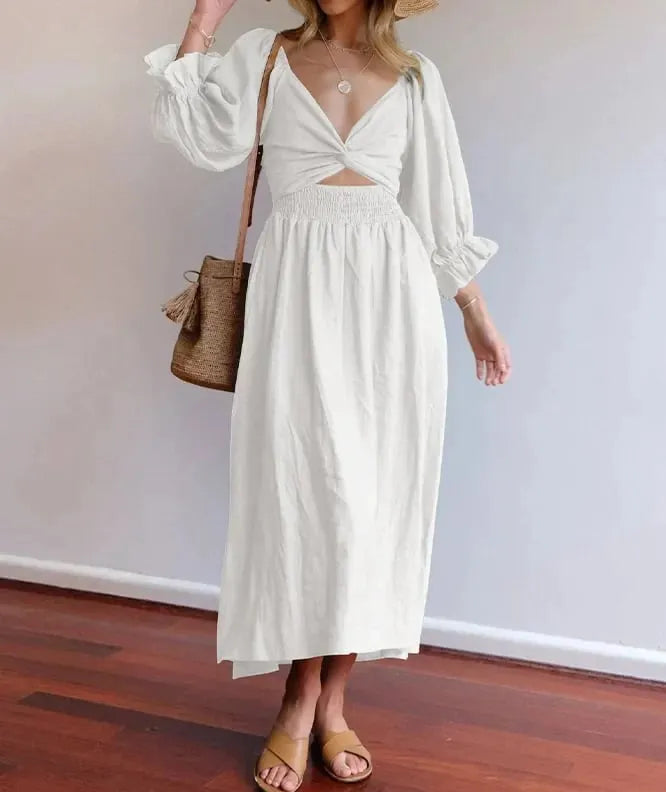 🔥Last Day Promotion - BUY 2 FREE SHIPPING🔥French Ruffled Lantern Sleeves Multi-wear Dress