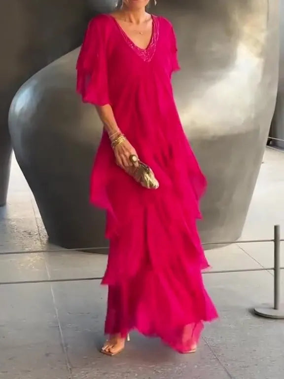 🔥Elegant V-neck Maxi Dress(BUY 2 FREE SHIPPING)