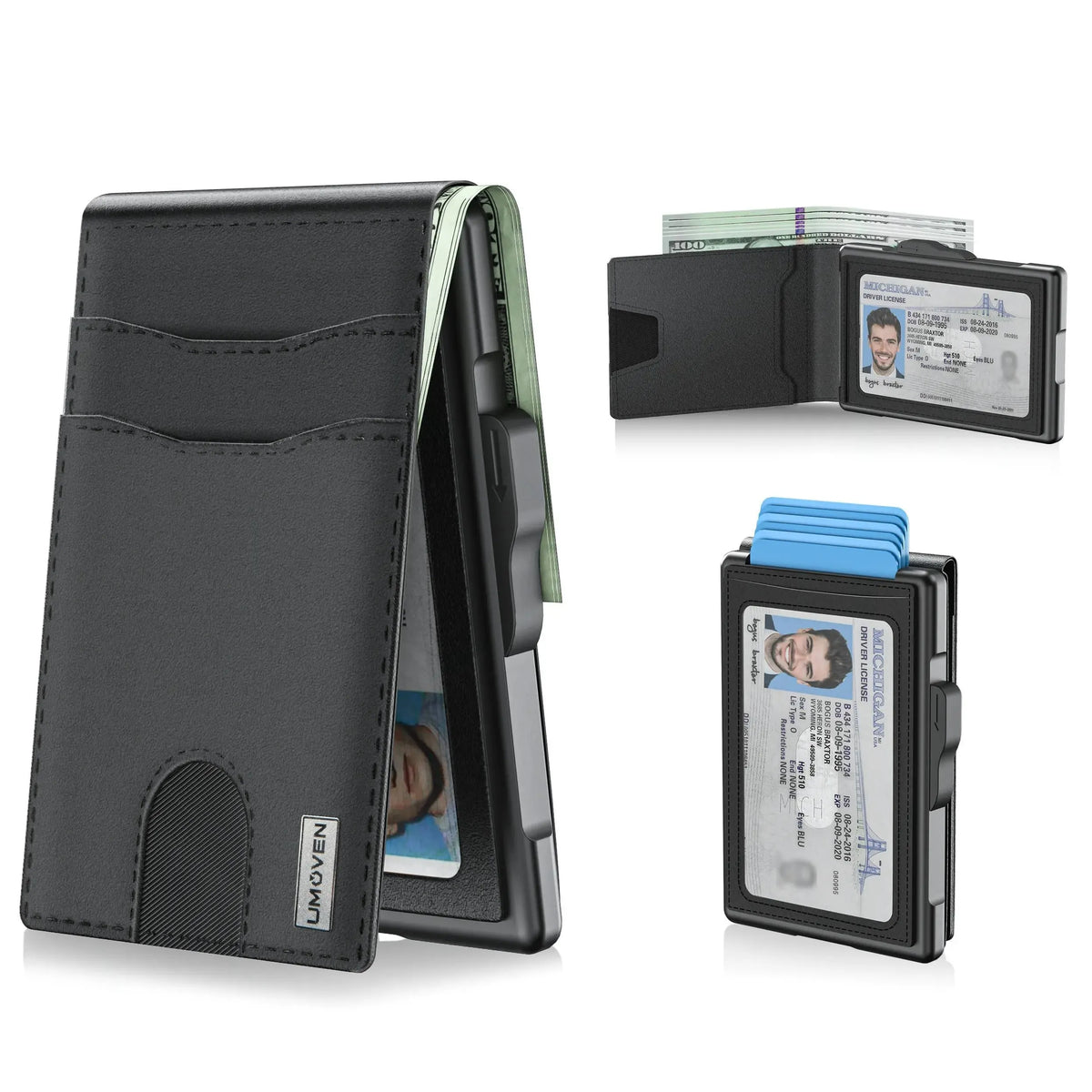 🔥 HOT SALE 🔥LAST DAY SALE 49% OFF-🔥Minimalist Pop-Up Wallet for Men – RFID Blocking Aluminum Card Holder with Cash Slot, ID Window & Leather Front Pocket