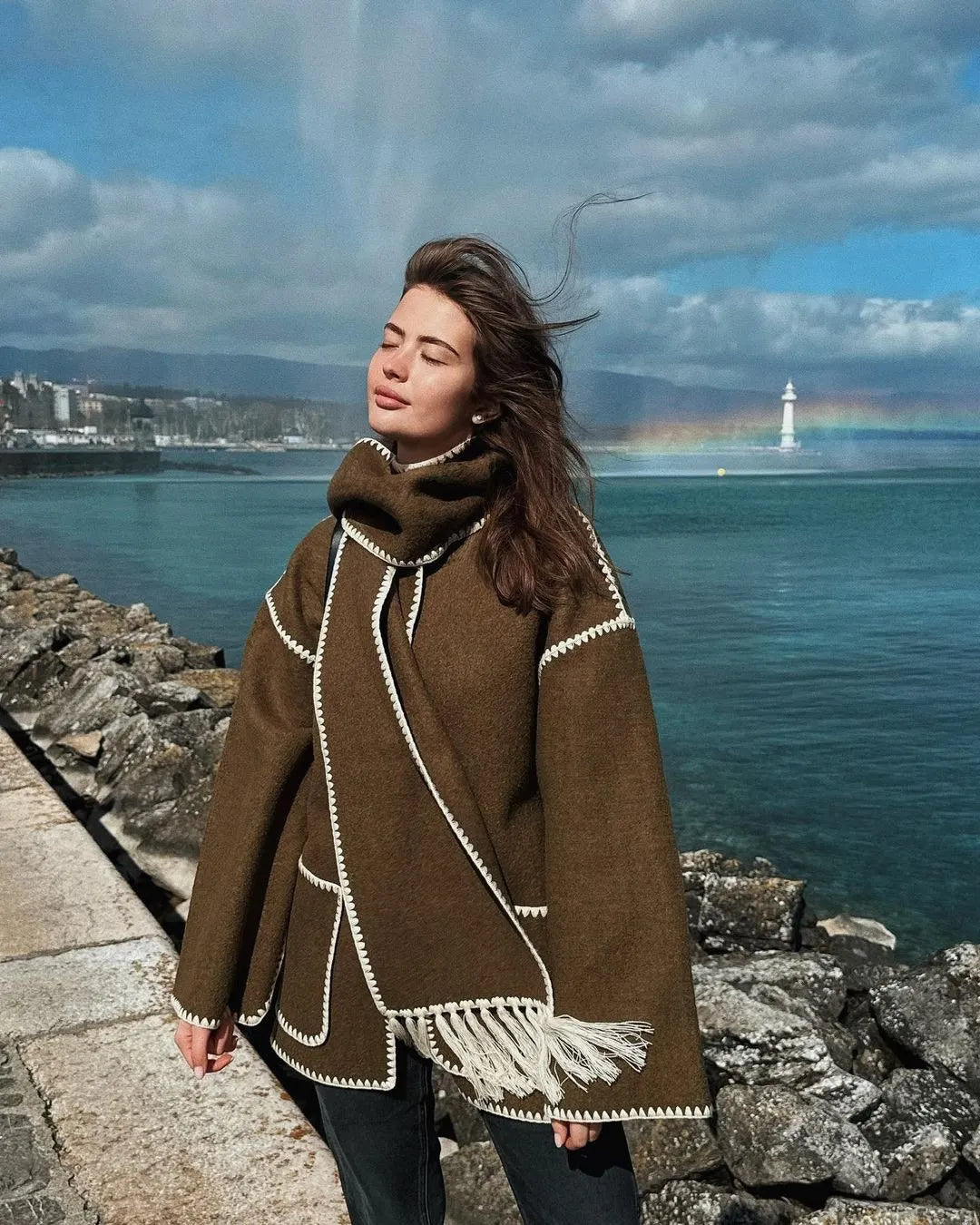 Draped Fringed Woolen Jacket(✨Free Shipping✨)