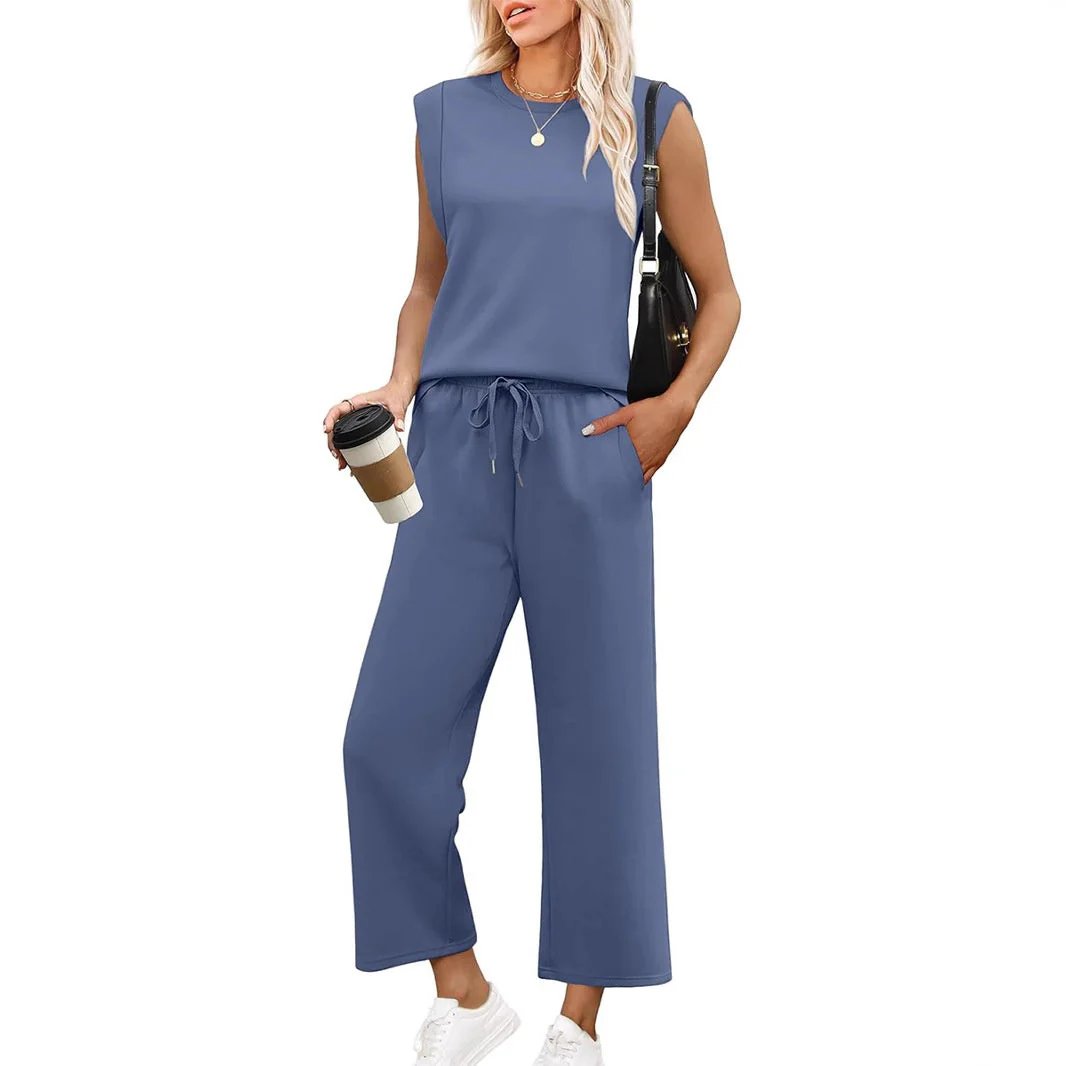 💕Hot Sale 49% OFF🔥New Women's  Sleeveless Top & Wide-Leg Pants 2-Piece Set