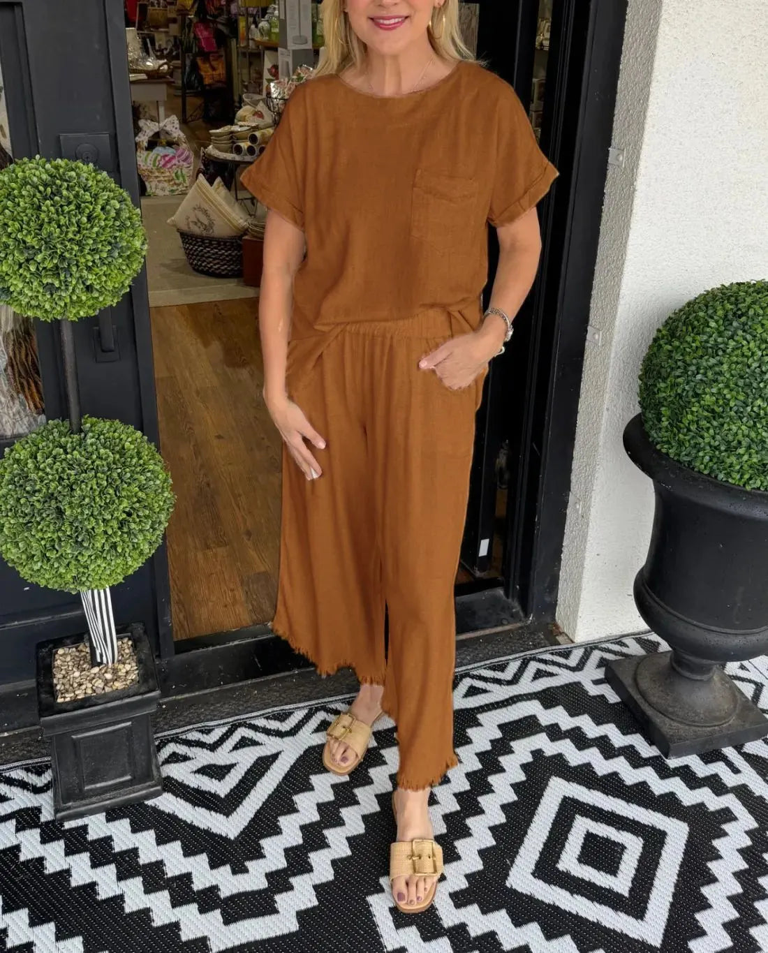 Women's Loose Top & Wide Leg Pants Set
