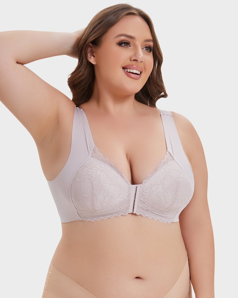 Front Closure Wireless Push Up Bra