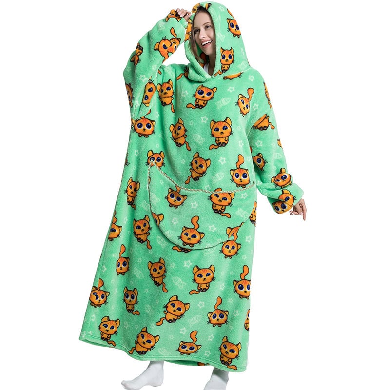 Cute Cartoon Print Hoodie Blanket