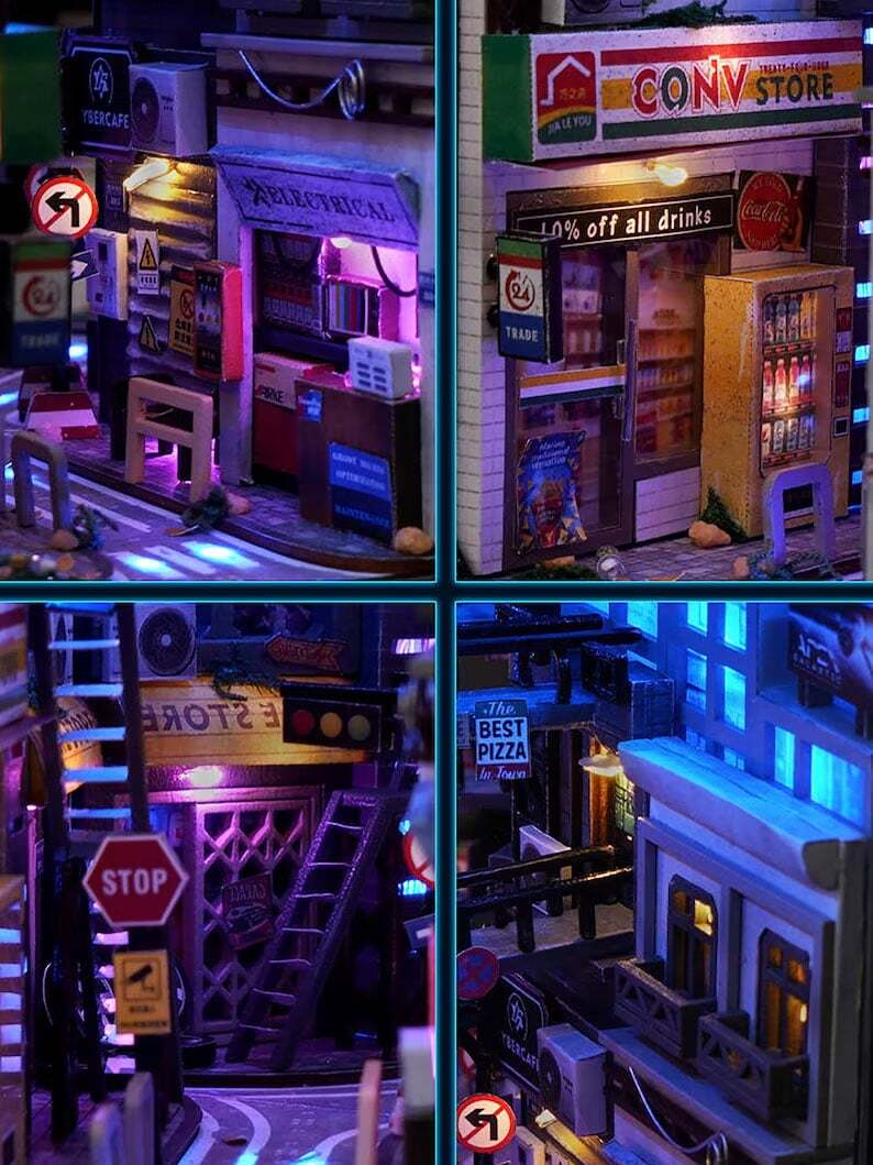 Cyberpunk Futuristic Alleyway Booknook