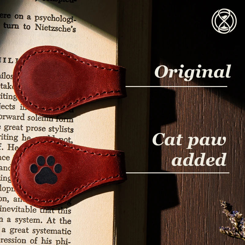 -Personalized Magnetic Leather Bookmark