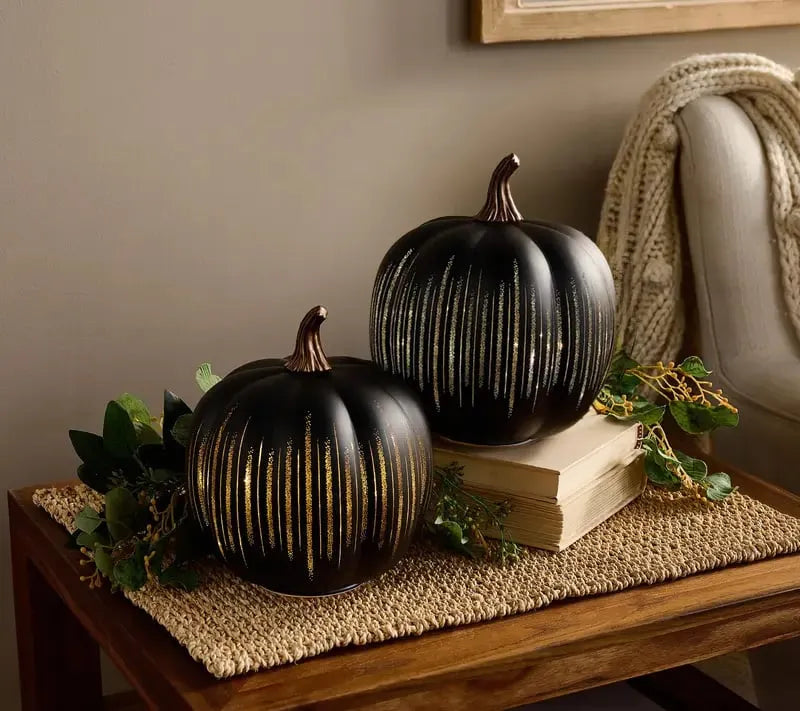 Illuminated Starry Night Pumpkins by Valerie