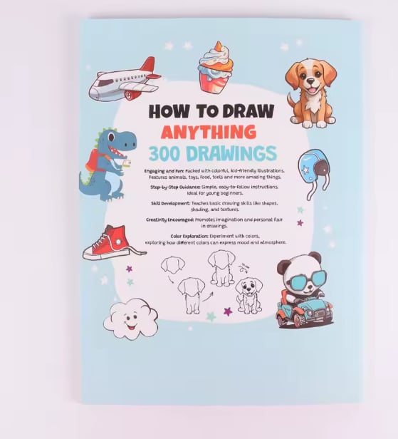 📚🎨How To Draw Anything: 300 Drawings of Adorable Things, Animals, Food, Gifts, and other Amazing Items, Book For Kids💕