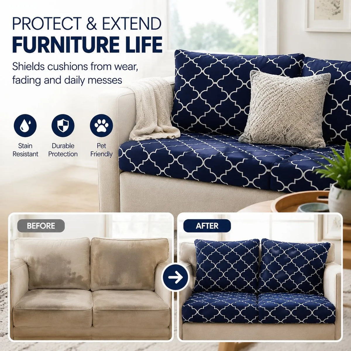 🎉🛋️ Outdoor Patio Sofa Cushion Covers 🔥