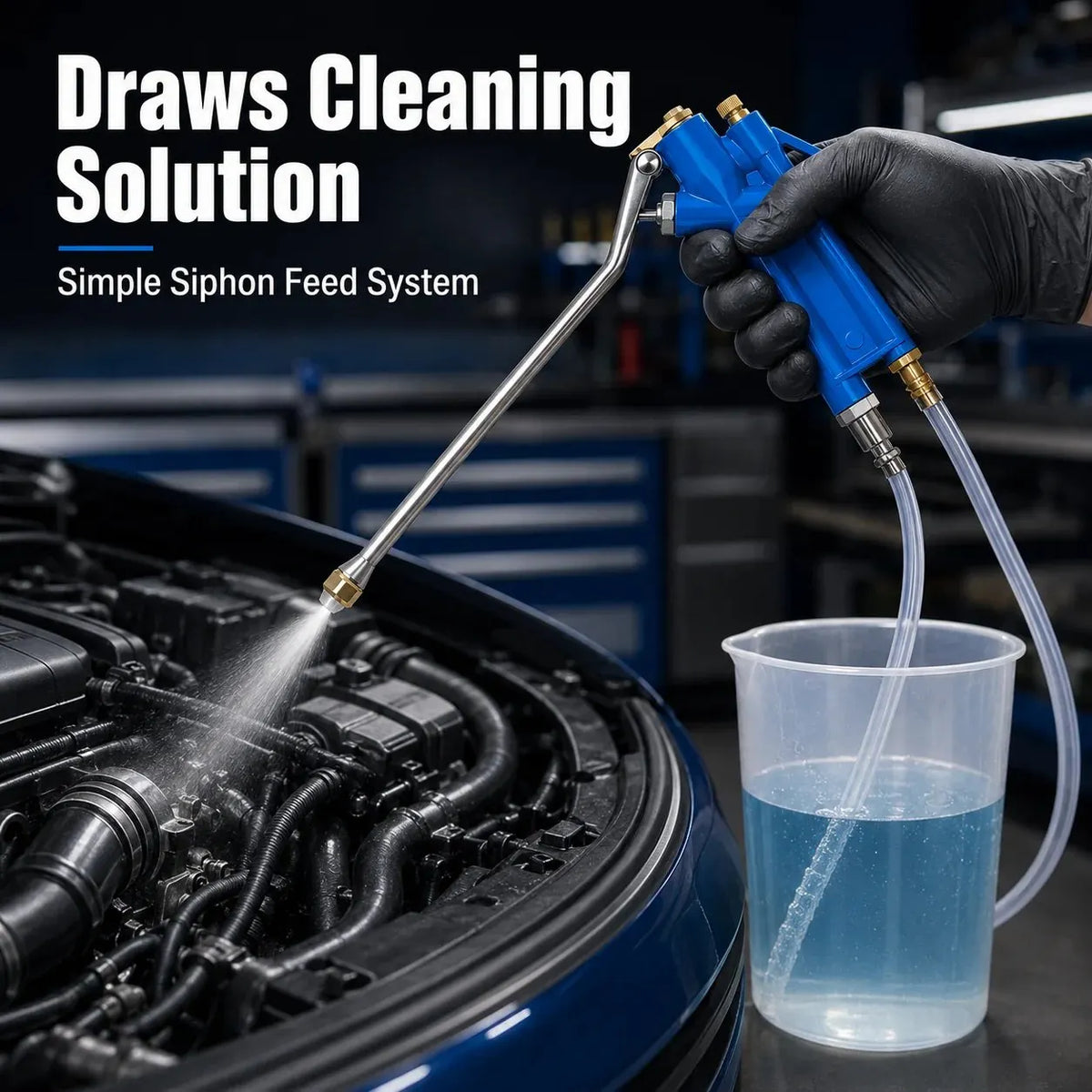 🎉 🛠️ Pneumatic Engine Cleaning Gun with Siphon Hose 🚗