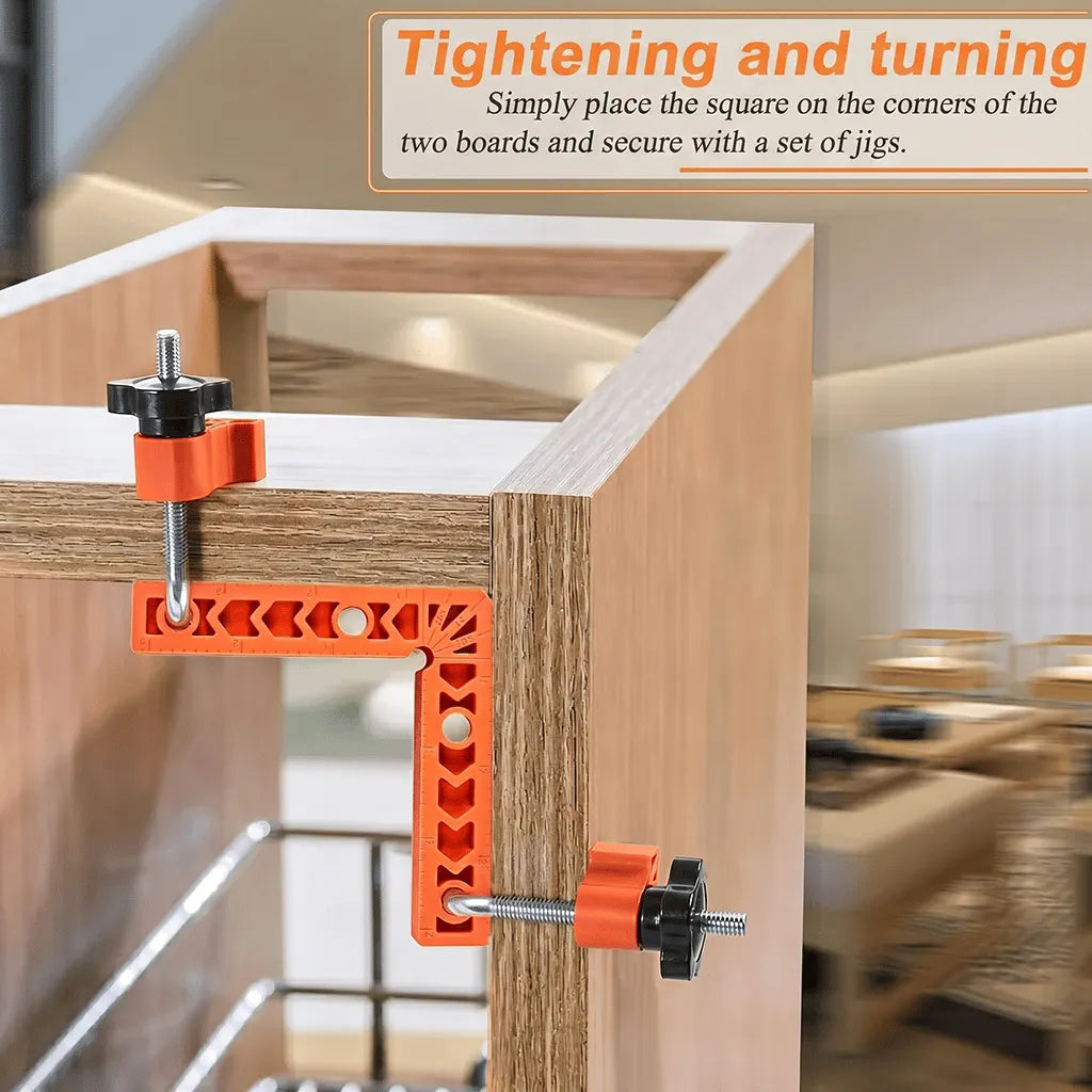 🎉 🔧90 Degree Corner Clamp & Positioning Square Set - (3" 4")inch x 8 Right Angle Clamp with 8 Clamp ABS Plastic L-Shaped Tool