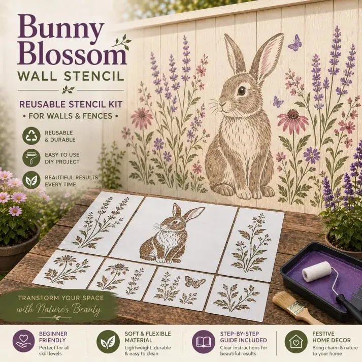 🎉🌿 Garden Wall Stencil, Reusable DIY Kit for Walls, Fences & Patios