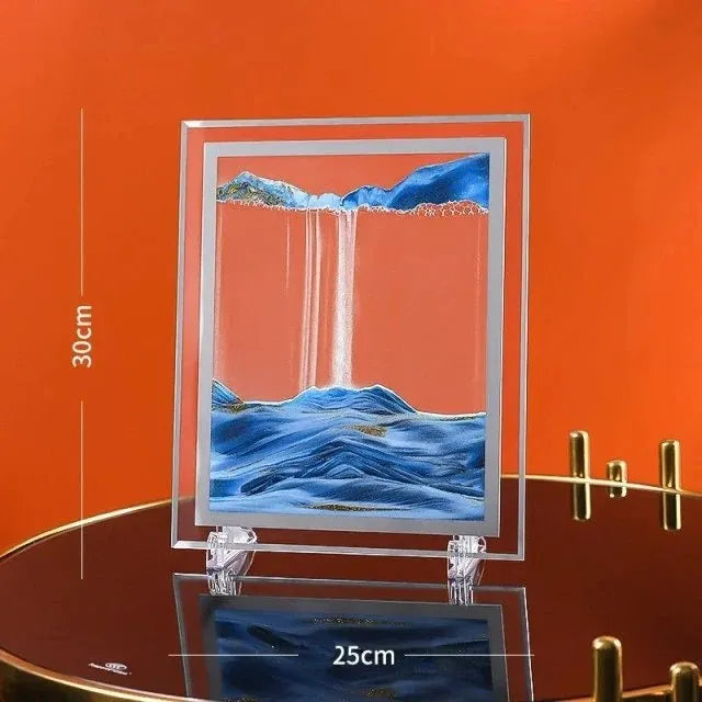 Moving Sand Art Picture Round Glass 3D