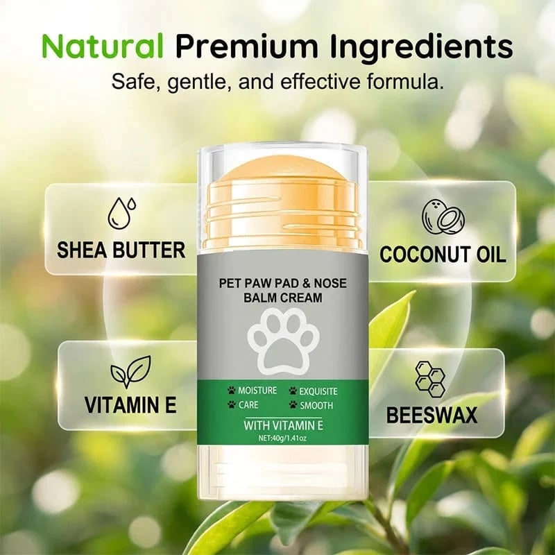 🎉🔥 Moisturizing Pet Paw Balm Stick – Coconut & Beeswax, Lick-Safe, No-Mess 🐾