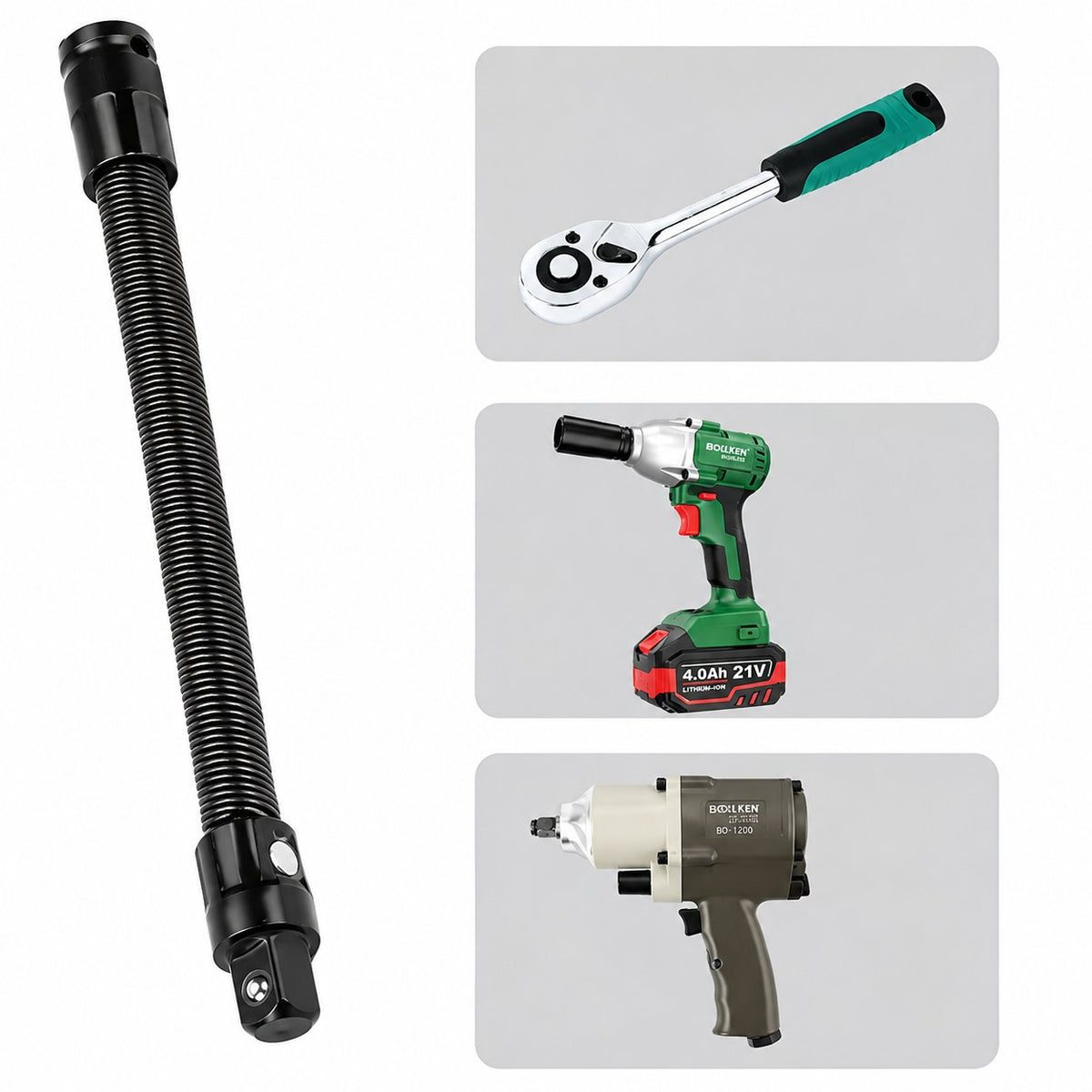 🎉🔧🌀 1/2" Flexible Socket Extension Bar! Conquer Tight Spaces in Seconds🔩🚗