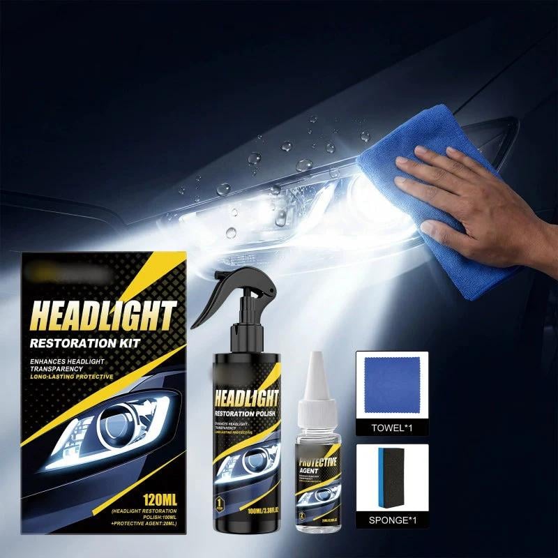 🎉🚗 49% OFF !!! 🔆 Professional Car Headlight Restoration Kit – Removes yellowing & scratches, restores clarity & UV protection – easy DIY solution ✨