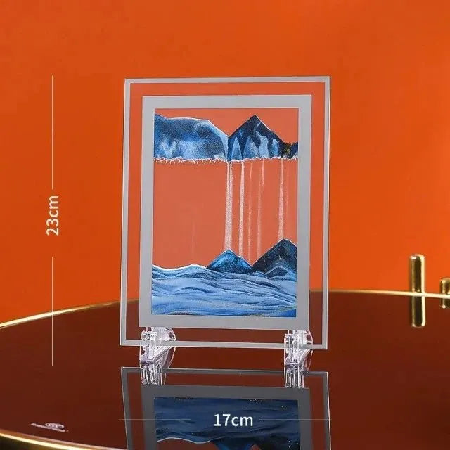 Moving Sand Art Picture Round Glass 3D