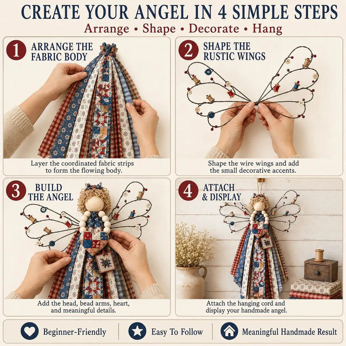 🔥 HOT SALE 🔥🪽 Angel Fabric Hanging DIY Kit