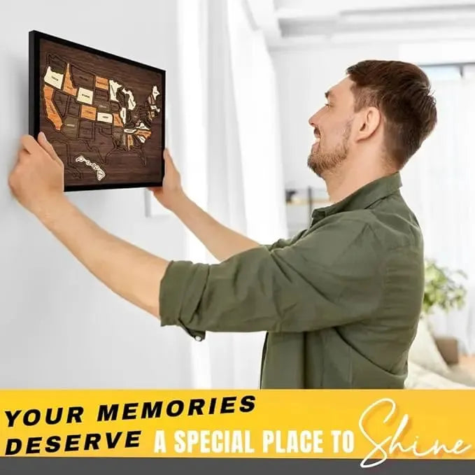 🔥LAST DAY 50% OFF - 🇺🇸 Wooden USA Travel Map Puzzle🧩A Stylish Way to Track Your Journey & Memories