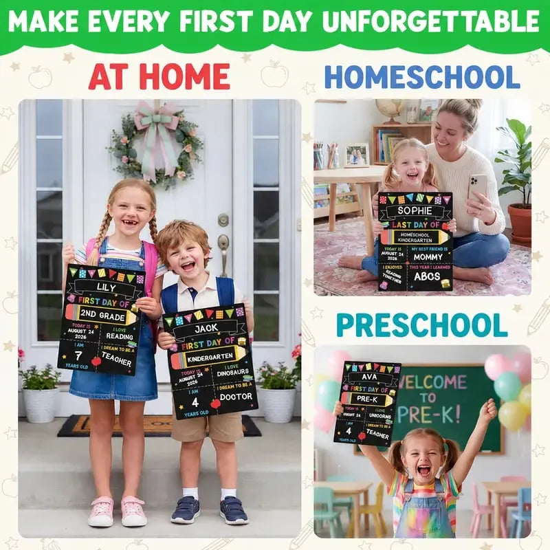First & Last Day School Sign – Double-Sided Chalkboard for Every Milestone