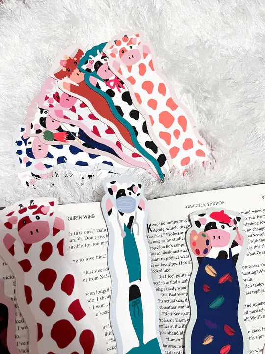 🔥LAST DAY BUY 5 GET 5 FREE - 🐄📚✨Wavy Cow Bookmarks