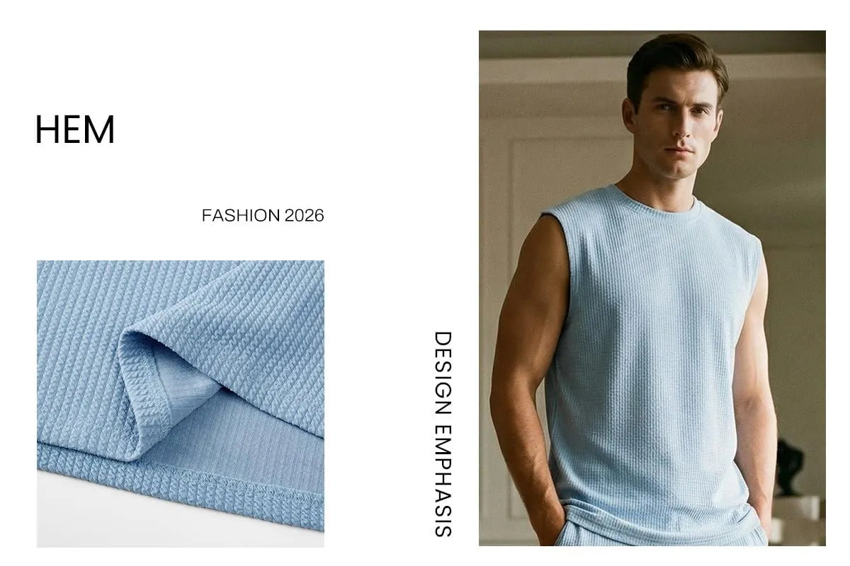 🔥 49% OFF Father’s Day Special ⏰🎁 Men’s Rib Knit 2-Piece Set – Sleeveless Tank & Baggy Wide-Leg Pants