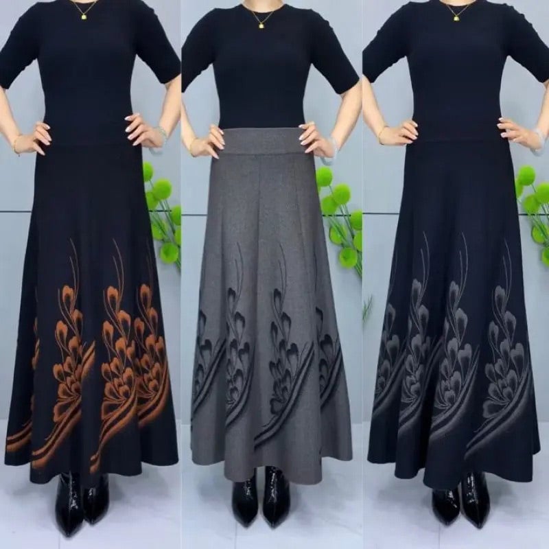 Best Seller 🔥 High-Waisted A-Line Elegant Synthetic Wool Skirt