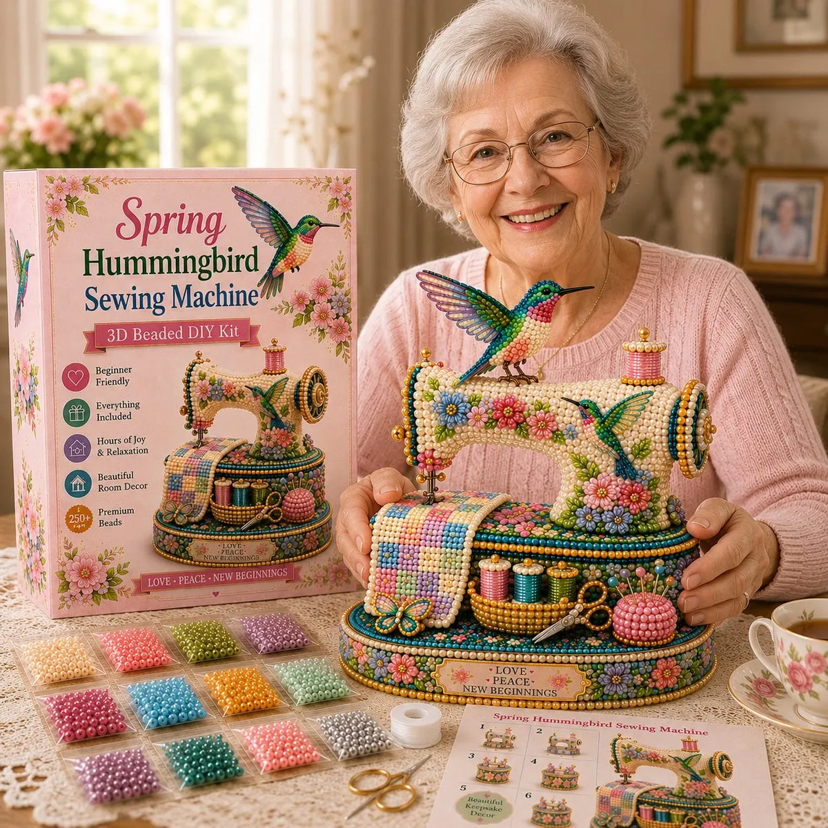 🎉🌸Spring Hummingbird Sewing Machine 💗 3D Spring Limited Keepsake Edition