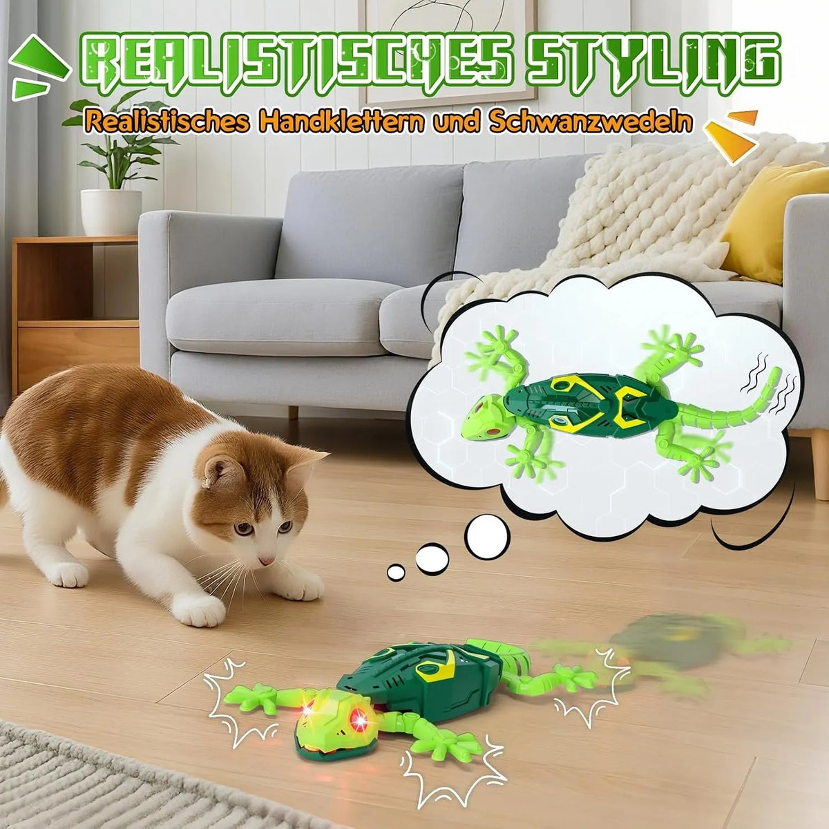 🎉🎁49% OFF🔥🦎 Wall Crawler Gecko – Remote Control Wall-Climbing Toy with LED Eyes