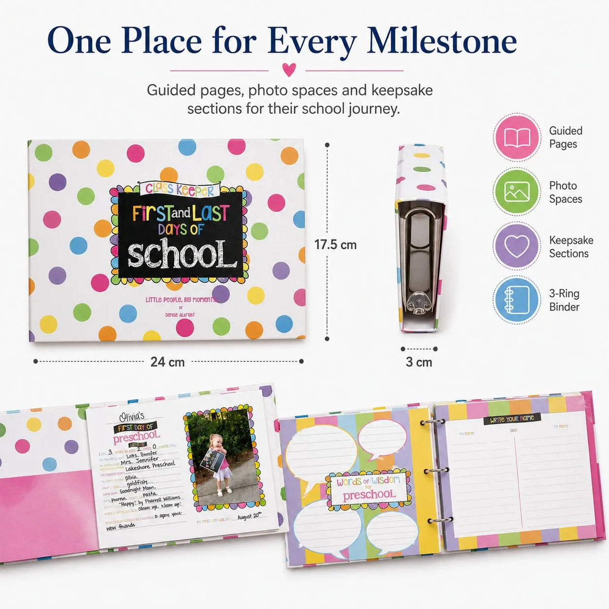 🎉 📚First & Last Day School Memory Keepsake Binder